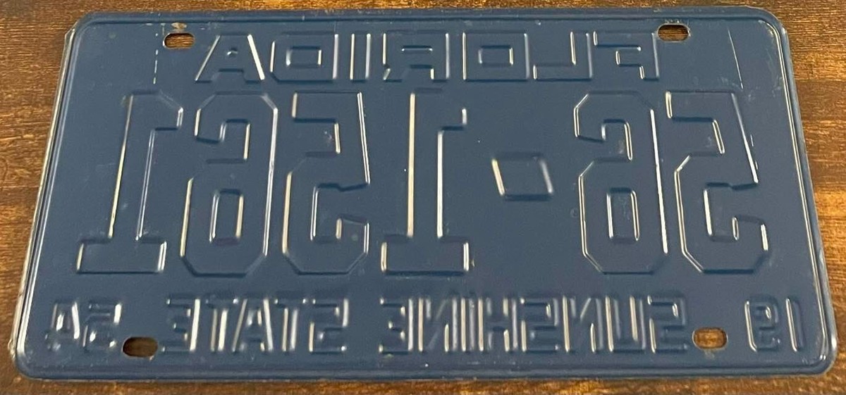 1954 Florida License Plate 56-1561 Hamilton County Jasper Jennings