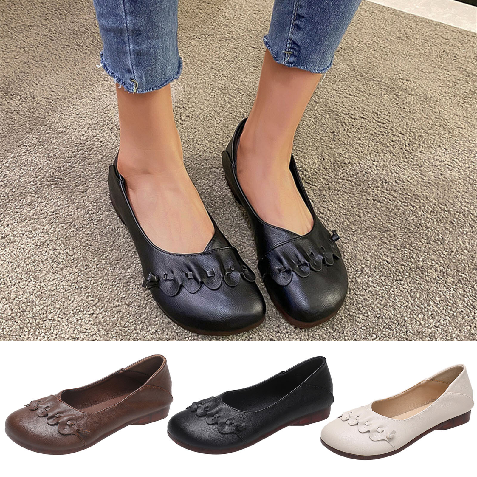 Ladies Fashion Solid Color Leather Lace Breathable Tan Summer Sandals Women  | eBay