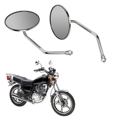 2PCS Motorcycle Rear View Mirror Stainless Steel HD Clear View