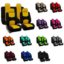 Fh Group Flat Cloth Universal Fit Car Seat Covers Suv Van Solid Bench - Full Set