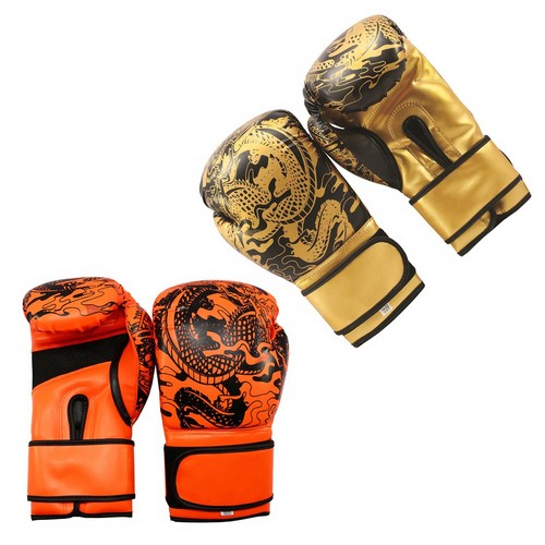 2 Pairs 14oz Pro Style Kickboxing Training Sparring Boxing Gloves Faux Leather