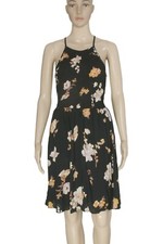 Urban Outffitters UO Verlina Smocked Bodice Mini Dress Printed Ruched Black S