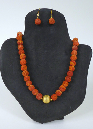 Coral Necklace Earrings Italy