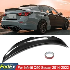 For Infiniti Q50 Q50s 2014-22 PSM Style Duckbill Trunk Spoiler Carbon Fiber Look