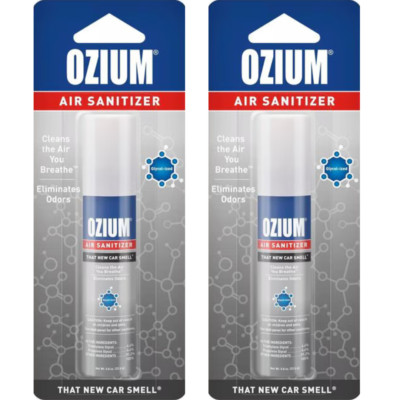 Ozium Air Sanitizer & Odor Eliminator | That New Car Smell | 2 Pack, 0.8 fl oz