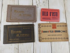 Vtg Lot 4 Postcard Book Album Photos Cards Tivoli Italy Villa d'este Adriana