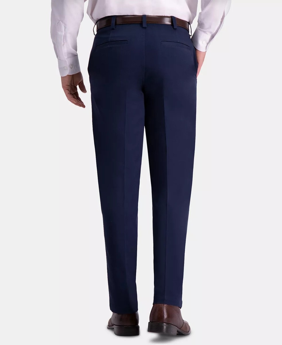 Haggar Men Khaki Pants 34x30 Navy Blue Premium Comfort Khaki Classic Fit  NWT | eBay