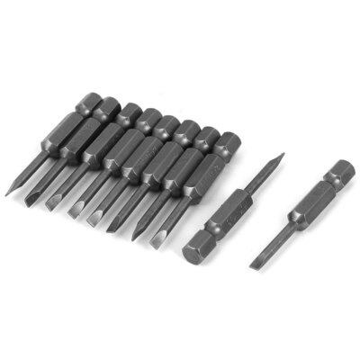 10-Piece Magnetic Slotted Screwdriver Bit Set - 3mm Tip, 1/4" Hex Shank (Uxcell) 10 thumbnail image