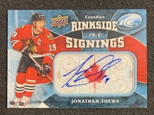 2009-10 Upper Deck Ice Jonathan Toews Canadian Rinkside Signings Acetate Auto SP