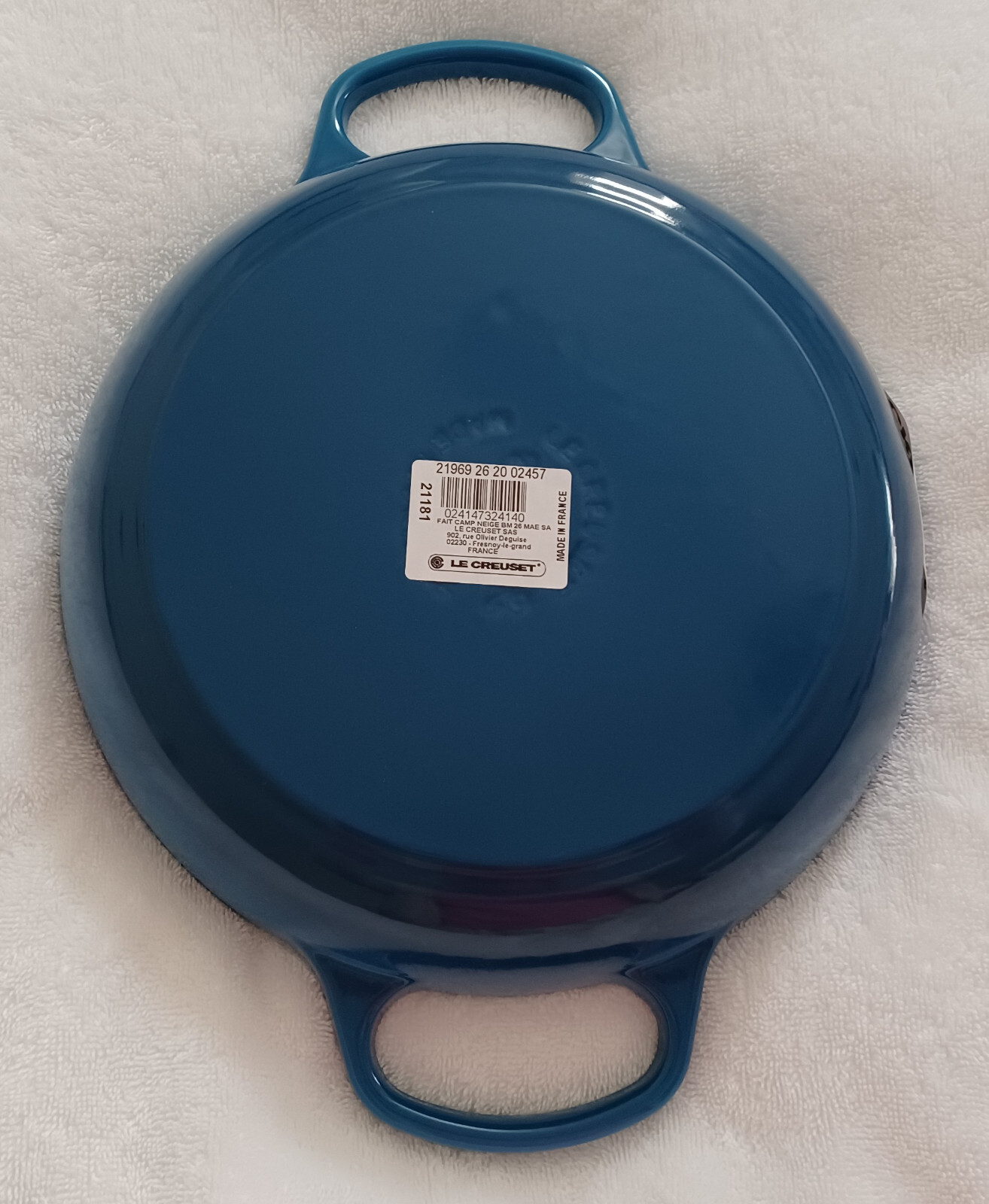LE CREUSET Enamel Cast Iron Signature MARSEILLE Blue Snowflake Braiser
