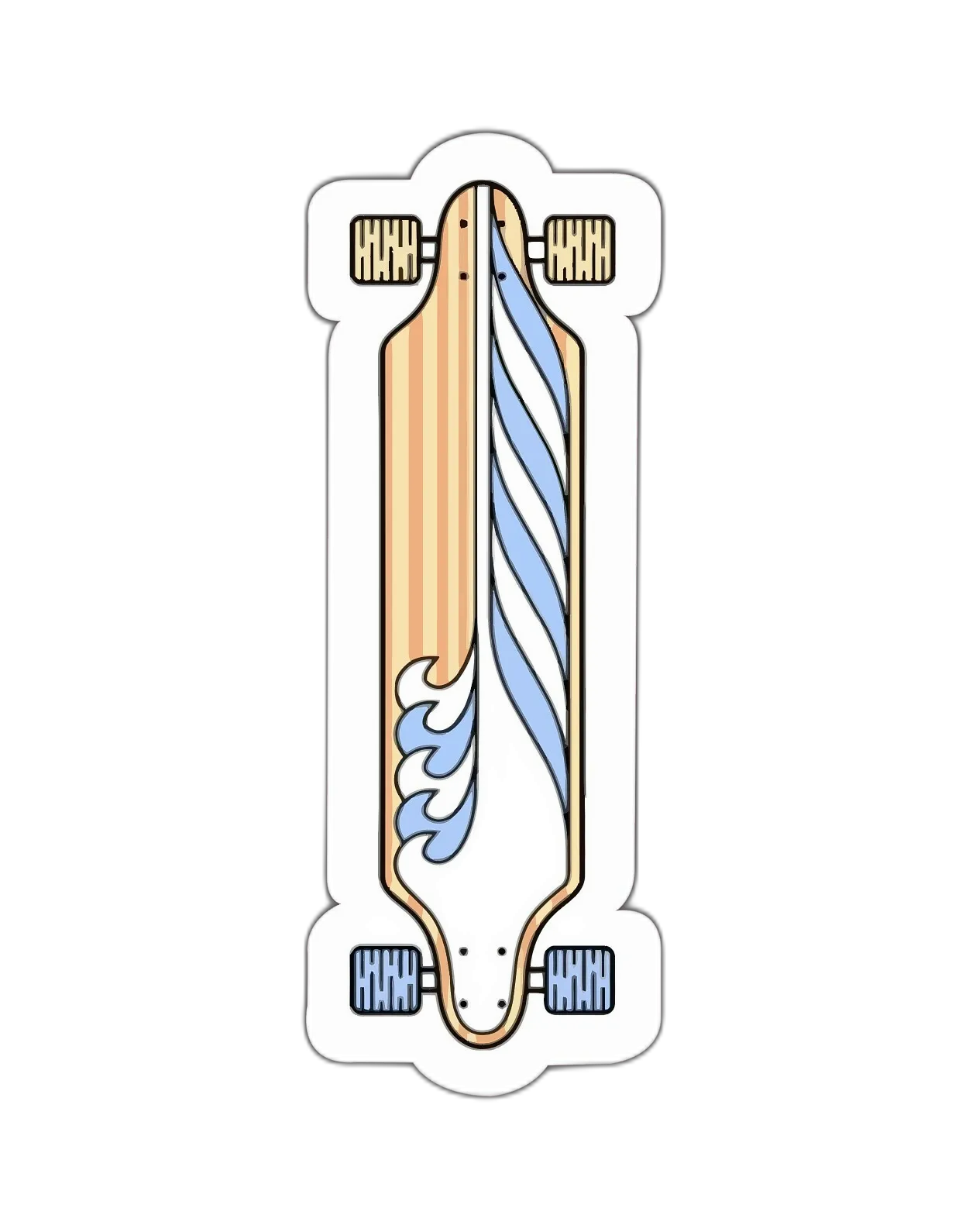 Longboard Ocean Sticker Decal