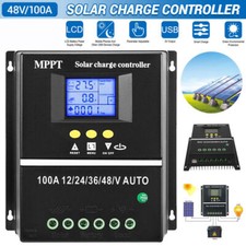 4000W 100A MPPT Solar Charge Controller 12V/24V/36V/48V Battery PV Regulator USB