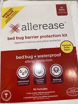 Waterproof Bed Bug Antimicrobial  Cover Allerese Ultimate Protection  New