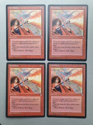 Pyroblast x4 Spielset, MTG Ice Age (1995), Common Red Instant NM