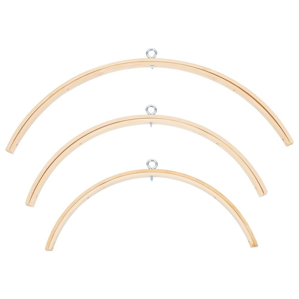 3 Pcs 3 Styles Bed Bell, Nursery Mobile Crib Bell Wooden Win