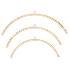 3 Pcs 3 Styles Bed Bell, Nursery Mobile Crib Bell Wooden Wind Chime Brown