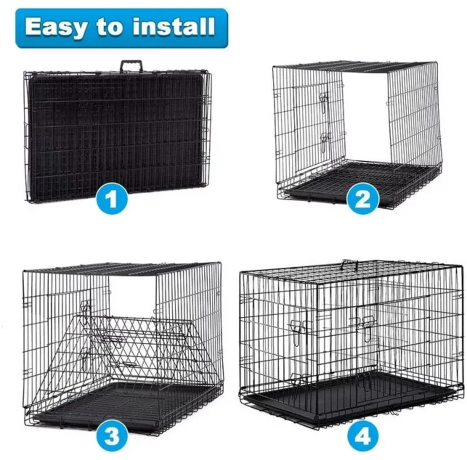 "Large 36-Inch Bestpet Animal Pet Cage with Plastic Tray and Handle" - Image 3 of 4