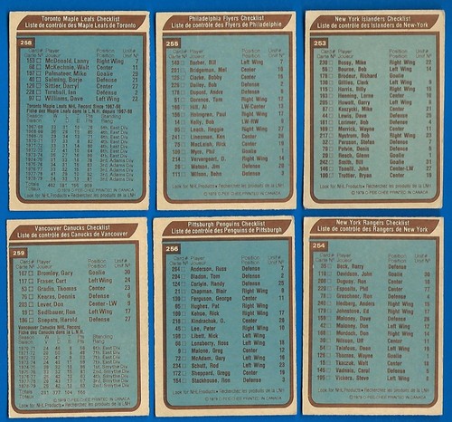 1979-80 OPC O PEE CHEE NHL HOCKEY CARD & TEAM PHOTO CHECKLIST 133-264 SEE LIST - Picture 290 of 320
