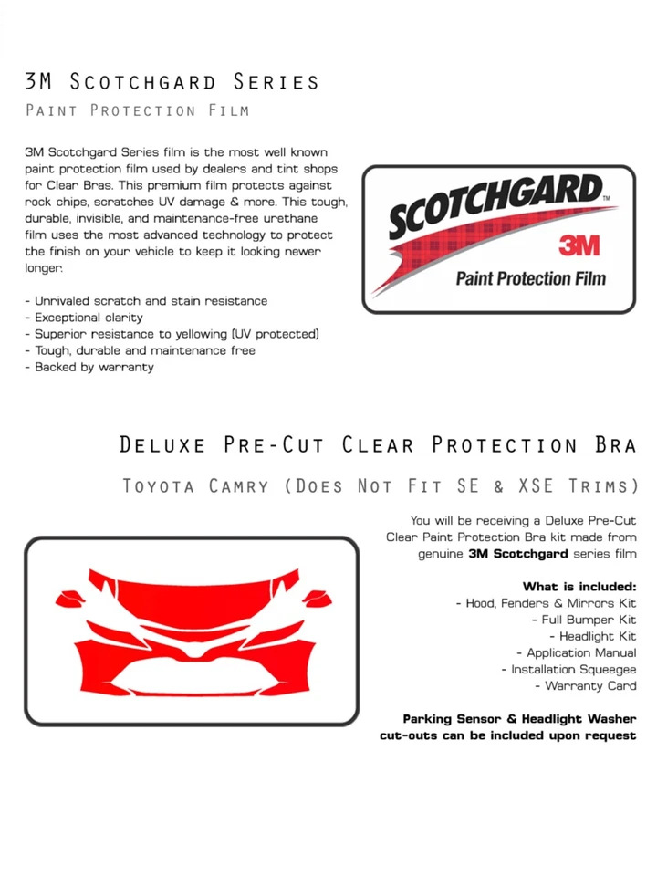 Película de sujetador transparente Toyota Camry Hybrid 3M Foto 3 de 4