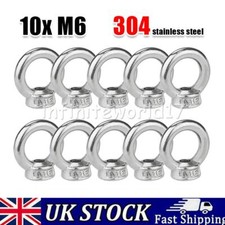 10* 304 Stainless steel Ring Eyelets Eye Nuts Thread lifting eye female bolt  M6
