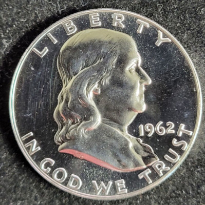 1962 Franklin Half Dollar PR Proof 90% Silver Coin US Mint