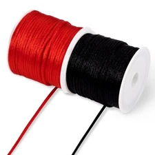 2Rolls Nylon Thread Rattail Satin Cord Jewelry Beading String For Bracelet 1.5mm