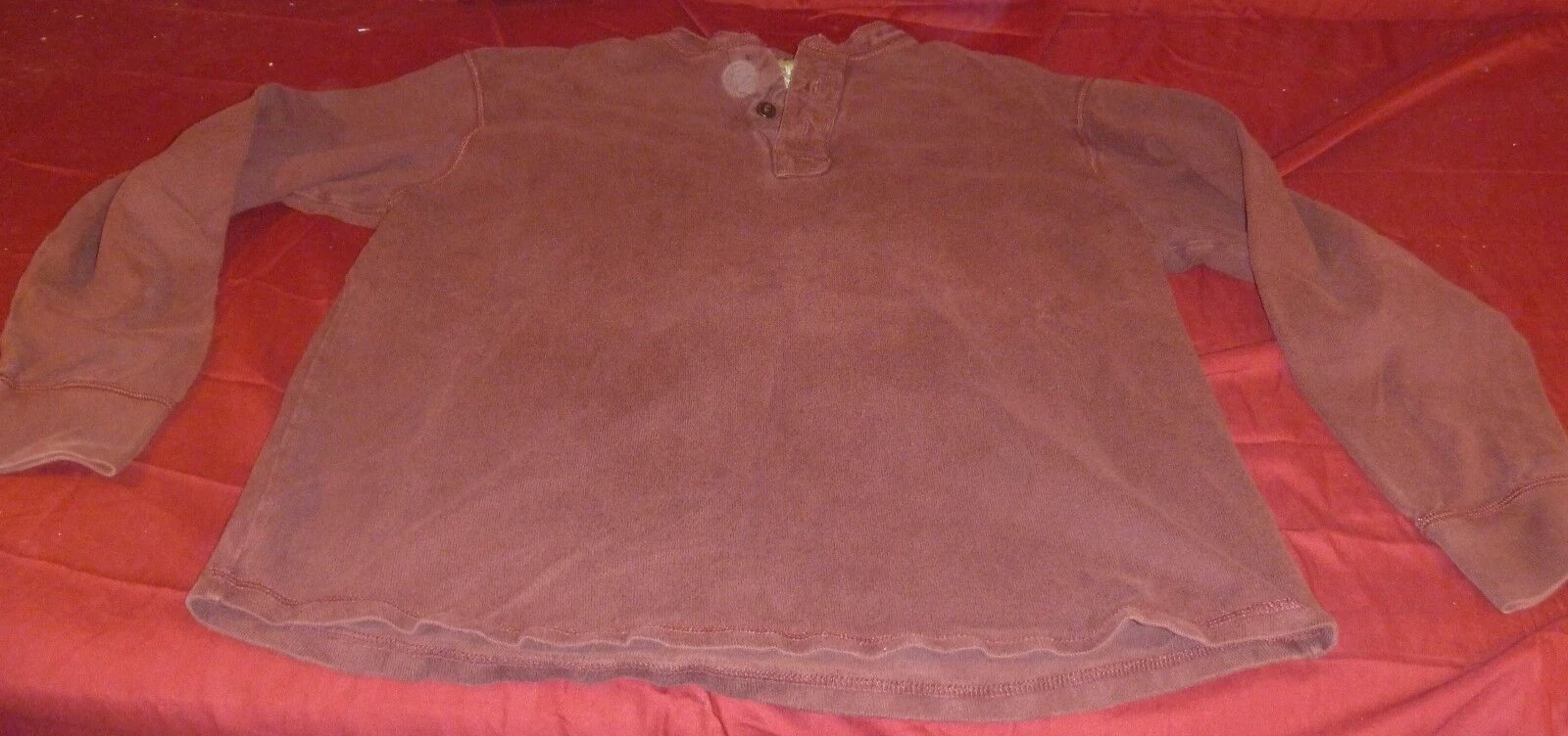 EDDIE BAUER ORIGINAL OUTDOOR RED BURGUNDY LONG SLEEVE 100% COTTON SHIRT M