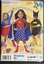 Simplicity 1035 S0222 Girls Dc Comics Supergirl Wonder Woman Sewing Pattern