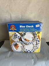 Looney Tunes Blue Check 16 Piece Dinnerware Set