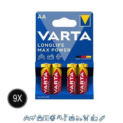 36 x Varta Longlife Max Power / Max Tech 4706 AA Mignon LR6 Foto 1,5V Batterie
