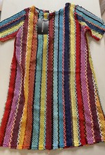 pretty little thing multi-colored beach dress cover up sz 10