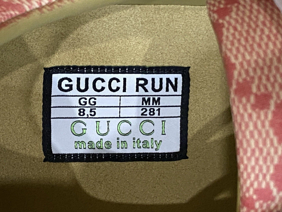 GUCCI Mens Run Ultralight Plume GG Sneakers | Beige Hibiscus Red | Men 8.5GG/9US Gucci Ultralight Plume GG Cubic Run Sneaker – Club de Mode main image 3