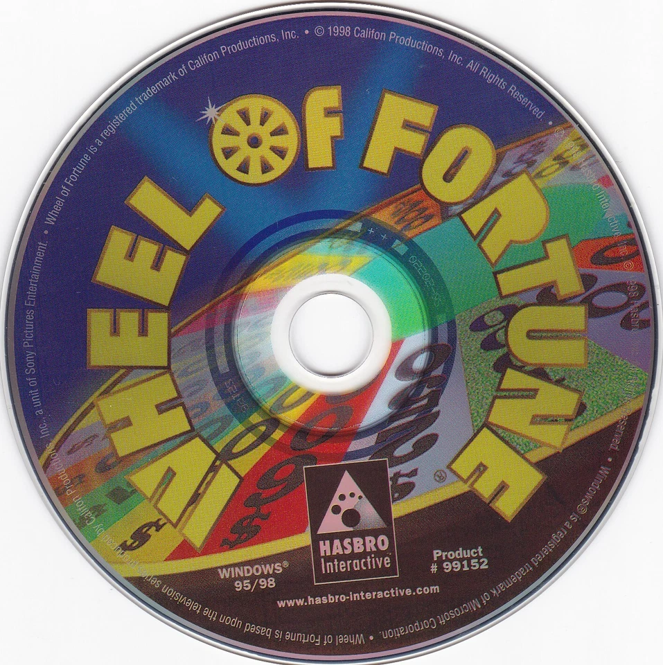 Wheel of Fortune (PC, 1999) *MANUAL AND DISC ONLY* - Image 2 of 2