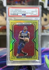 PSA 10 - 2021 Obsidian Anthony Edwards Red/Yellow/Green Flood 84/99