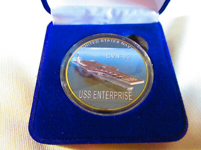 US NAVY - USS ENTERPRISE (CVN-80) Challenge Coin W/ Presentation Box
