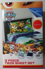 Nickelodeon PAW PATROL Twin 3 Piece Kids Sheet Set PUPPY Microfiber NEW 