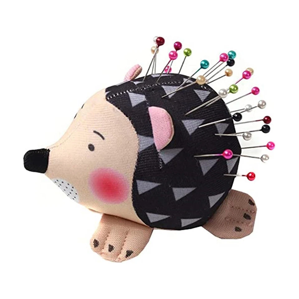 Hedgehog Shape Pin Cushion Patchwork Pin Holder Soft Fabric Sewing Needle Holder - image 2 of 4