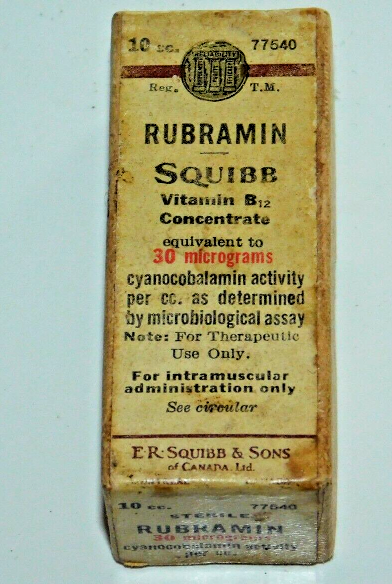 rubramin b12 injectable E.R. Squibb & Sons Empty Empty Box multivitamin b12 injection Vitamin