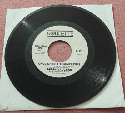 Sarah Vaughan WLP promo 45 Once Upon A Summertime / Snowbound Roulette R-4497 ex