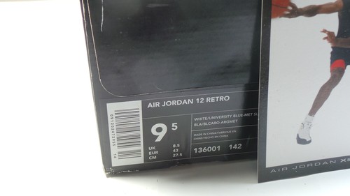 DS NIKE 2004 AIR JORDAN XII 12 RETRO 136001 142 MELO BLUE 9.5 I XI 1 3 11 5 6 13 - Picture 8 of 8