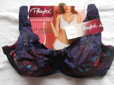 Soutien-gorge Playtex Flower Elegance - Gris Bleuté - Taille Unique - Neuf Avec étiquettes