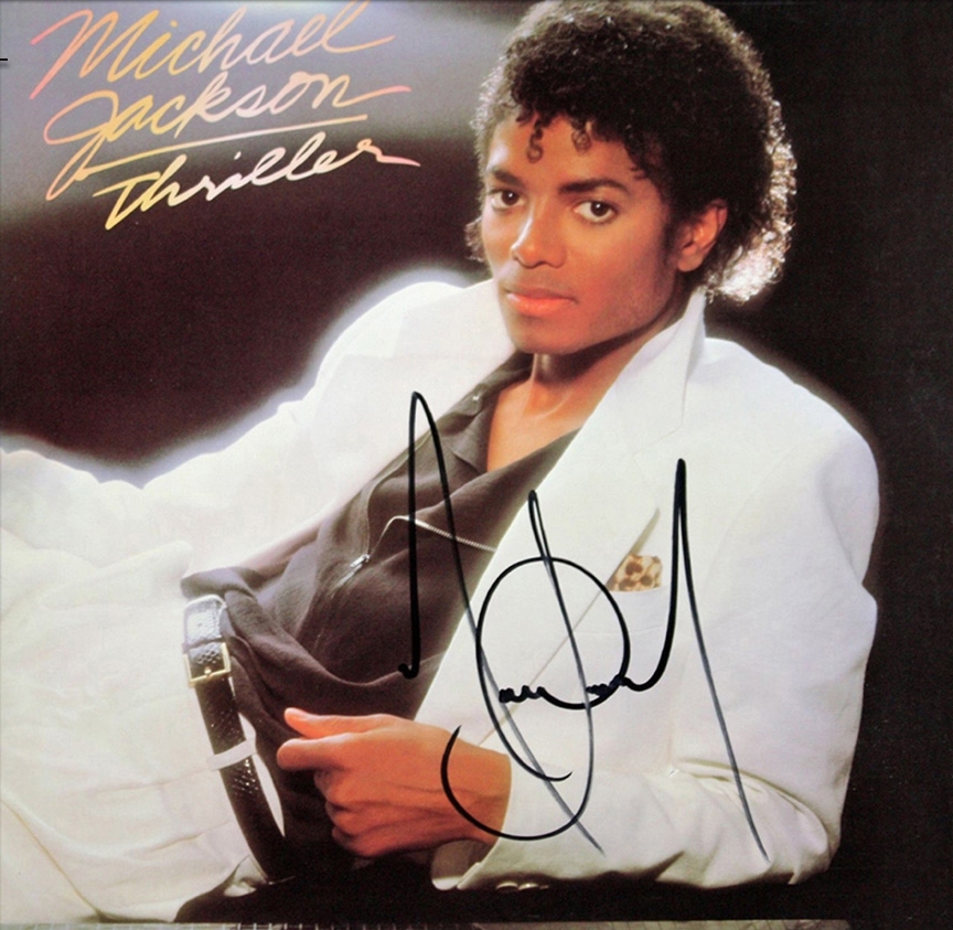 Michael Jackson Framed Cherry wood Reproduction Signature LP