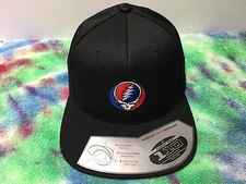Grateful Dead Steal Your Face Embroidered Flat Bill Snapback Flexfit Ball Cap   
