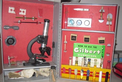 Vintage 1957 Gilbert Microscope & Lab Complete Set #13021 Child s Toy