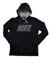 Nike Hoodie Men  s Medium - Black  Gray Camo Swoosh - Long Sleeved - Therma Fit