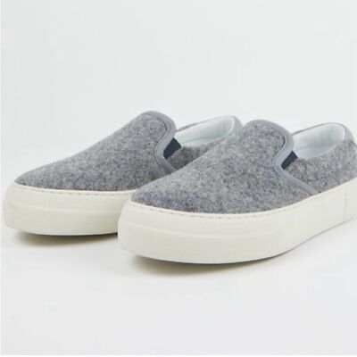 Sofie D Hoore Sneakers 38.5 Fargo Felted Wool Gray Platform Rubber Italy Leather