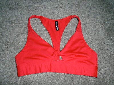 Pink Victorias Secret Women's Sports Bra Red Front Twist Active Fit SMALL EUC