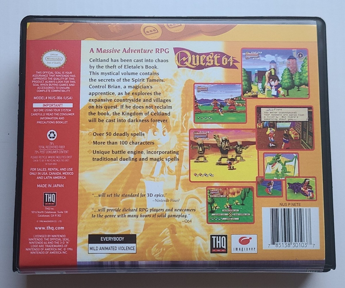 Quest 64 CASE ONLY Nintendo 64 N64 Box ANY 4+ 20% OFF A+