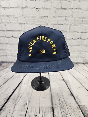 NOS VTG Fabick Firepower '88 Caterpillar CAT Embroidered Hat Snapback Trucker 