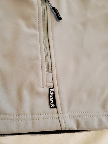 Edwards Vest Light Gray Outdoor Wind Resistant Full Zip Black Fleece Lined Sz M - Picture 3 of 8